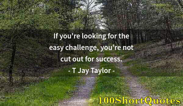 Quote by Albert Einstein: If you're looking for the easy challenge, you're not cut out for success.