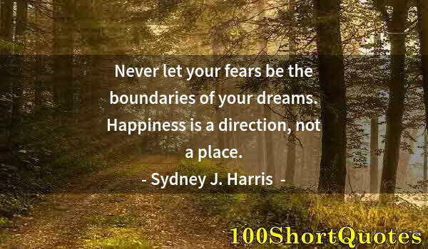 Quote by Albert Einstein: Never let your fears be the boundaries of your dreams. Happiness is a direction, not a place.