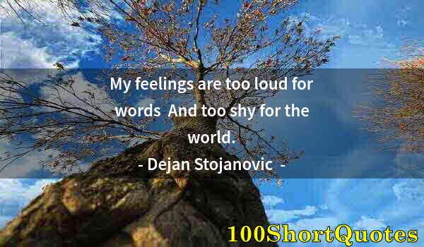 Quote by Albert Einstein: My feelings are too loud for words  And too shy for the world.