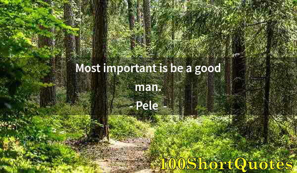 Quote by Albert Einstein: Most important is be a good man.