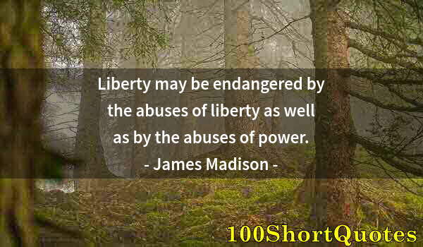 Quote by Albert Einstein: Liberty may be endangered by the abuses of liberty as well as by the abuses of power.