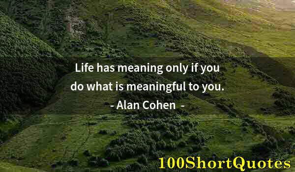 Quote by Albert Einstein: Life has meaning only if you do what is meaningful to you.