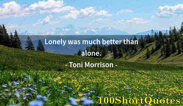 Quote by Albert Einstein: Lonely was much better than alone.