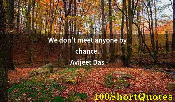 Quote by Albert Einstein: We don't meet anyone by chance.