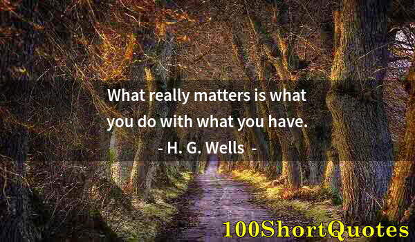 Quote by Albert Einstein: What really matters is what you do with what you have.