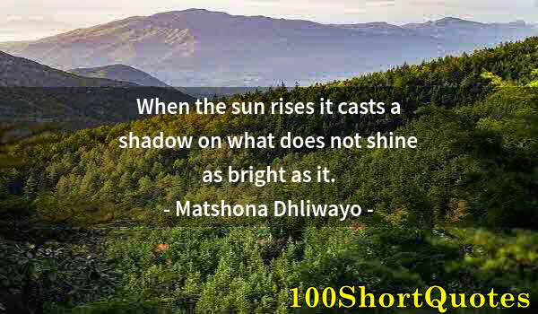 Quote by Albert Einstein: When the sun rises it casts a shadow on what does not shine as bright as it.