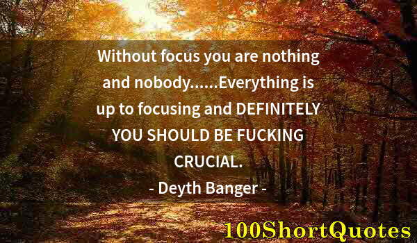 Quote by Albert Einstein: Without focus you are nothing and nobody......Everything is up to focusing and DEFINITELY YOU SHOULD...