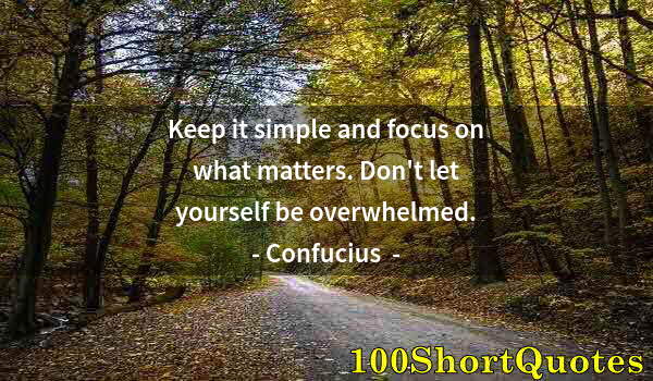 Quote by Albert Einstein: Keep it simple and focus on what matters. Don't let yourself be overwhelmed.