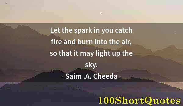 Quote by Albert Einstein: Let the spark in you catch fire and burn into the air, so that it may light up the sky.