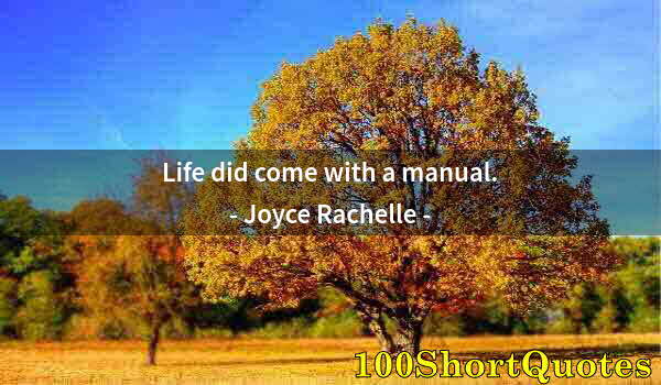 Quote by Albert Einstein: Life did come with a manual.