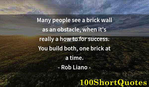 Quote by Albert Einstein: Many people see a brick wall as an obstacle, when it's really a how to for success. You build both, ...