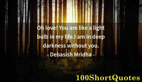 Quote by Albert Einstein: Oh love! You are like a light bulb in my life.I am in deep darkness without you.