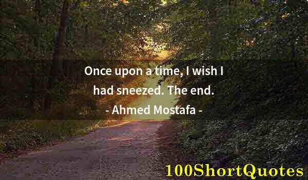 Quote by Albert Einstein: Once upon a time, I wish I had sneezed. The end.