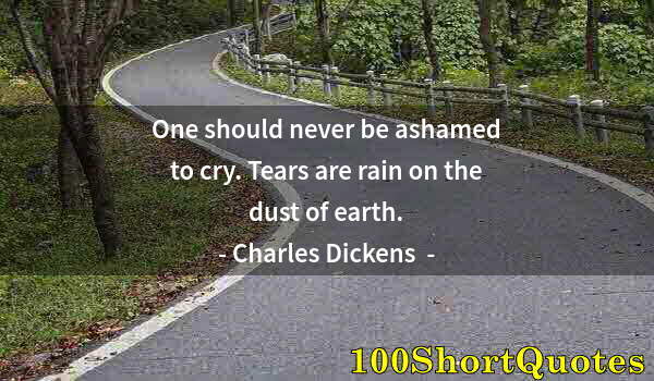 Quote by Albert Einstein: One should never be ashamed to cry. Tears are rain on the dust of earth.