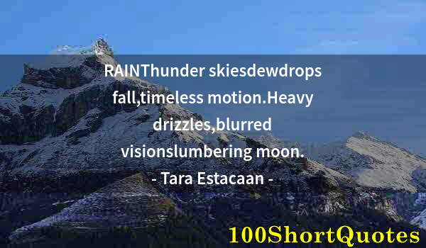 Quote by Albert Einstein: RAINThunder skiesdewdrops fall,timeless motion.Heavy drizzles,blurred visionslumbering moon.