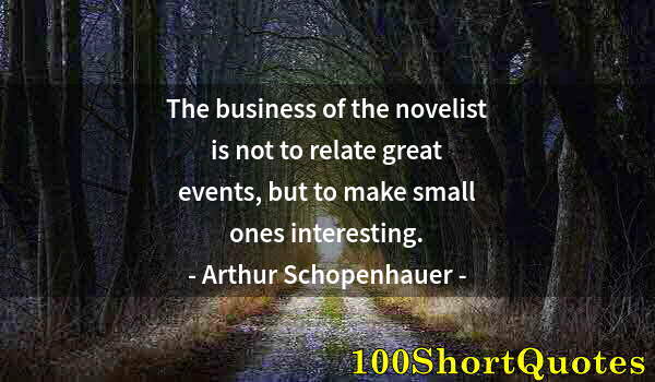 Quote by Albert Einstein: The business of the novelist is not to relate great events, but to make small ones interesting.