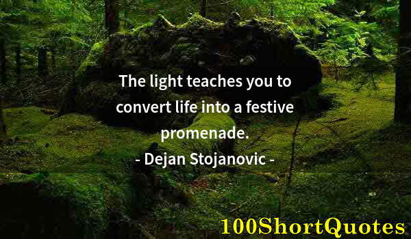 Quote by Albert Einstein: The light teaches you to convert life into a festive promenade.