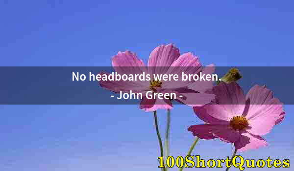 Quote by Albert Einstein: No headboards were broken.