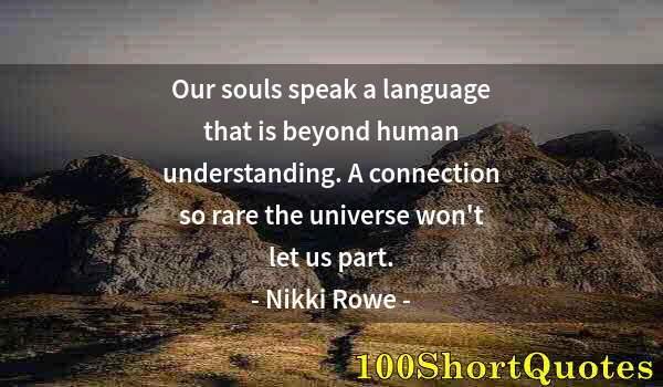 Quote by Albert Einstein: Our souls speak a language that is beyond human understanding. A connection so rare the universe won...