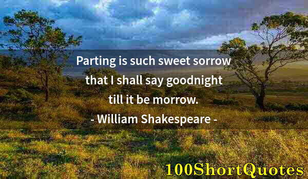 Quote by Albert Einstein: Parting is such sweet sorrow that I shall say goodnight till it be morrow.