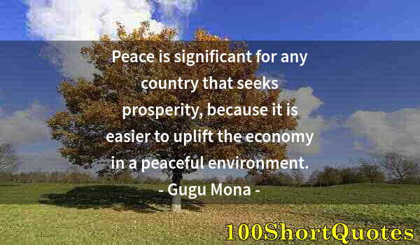 Quote by Albert Einstein: Peace is significant for any country that seeks prosperity, because it is easier to uplift the econo...