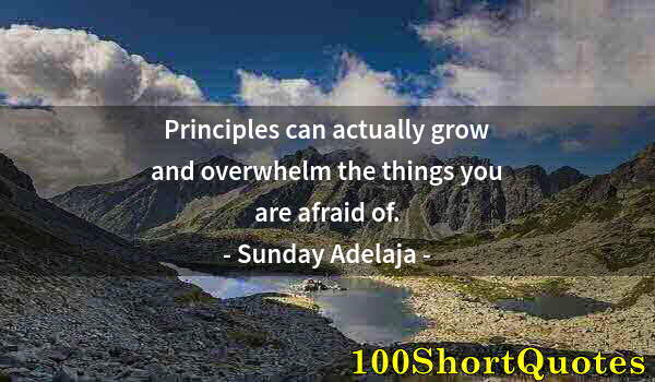 Quote by Albert Einstein: Principles can actually grow and overwhelm the things you are afraid of.