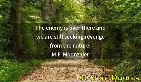 Quote by Albert Einstein: The enemy is over there and we are still seeking revenge from the nature.