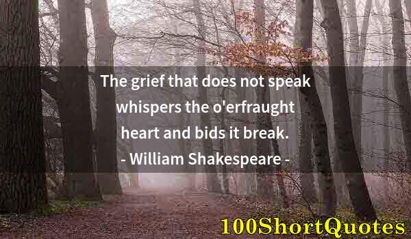 Quote by Albert Einstein: The grief that does not speak whispers the o'erfraught heart and bids it break.