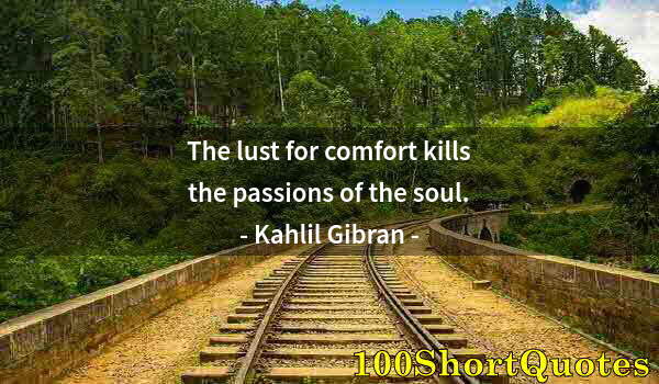 Quote by Albert Einstein: The lust for comfort kills the passions of the soul.