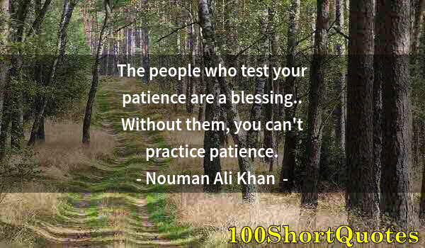 Quote by Albert Einstein: The people who test your patience are a blessing.. Without them, you can't practice patience.