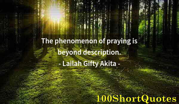 Quote by Albert Einstein: The phenomenon of praying is beyond description.