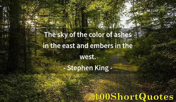 Quote by Albert Einstein: The sky of the color of ashes in the east and embers in the west.