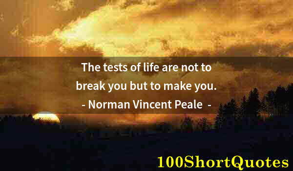 Quote by Albert Einstein: The tests of life are not to break you but to make you.