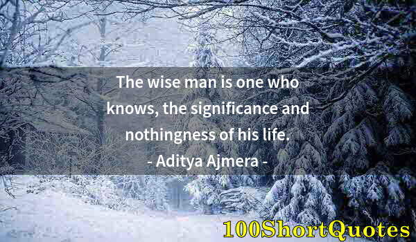 Quote by Albert Einstein: The wise man is one who knows, the significance and nothingness of his life.