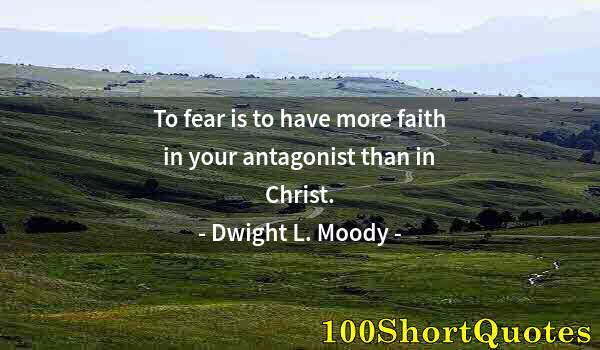 Quote by Albert Einstein: To fear is to have more faith in your antagonist than in Christ.