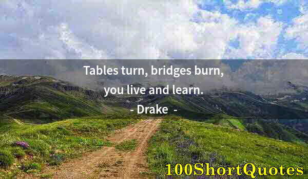 Quote by Albert Einstein: Tables turn, bridges burn, you live and learn.