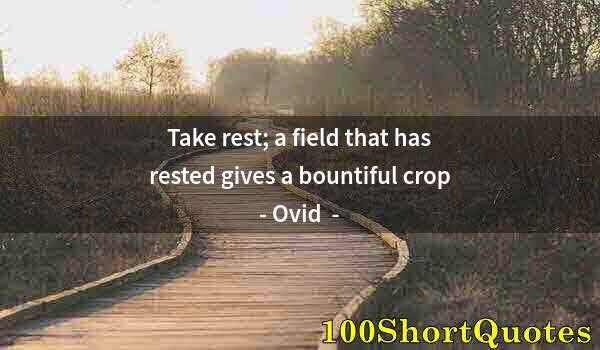 Quote by Albert Einstein: Take rest; a field that has rested gives a bountiful crop