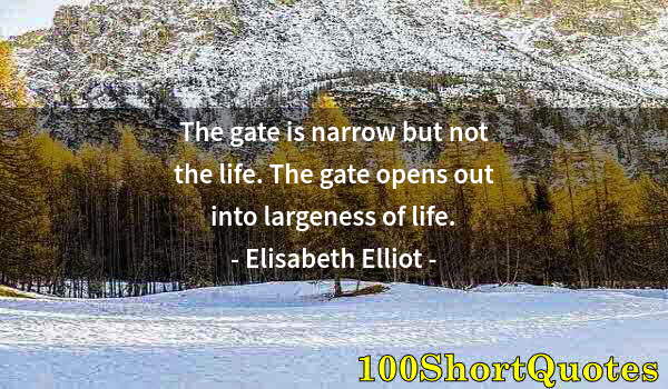 Quote by Albert Einstein: The gate is narrow but not the life. The gate opens out into largeness of life.