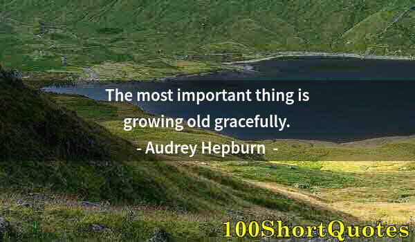 Quote by Albert Einstein: The most important thing is growing old gracefully.