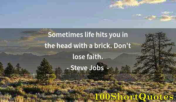 Quote by Albert Einstein: Sometimes life hits you in the head with a brick. Don't lose faith.