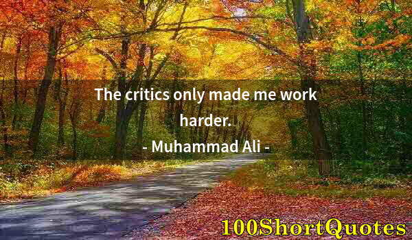 Quote by Albert Einstein: The critics only made me work harder.