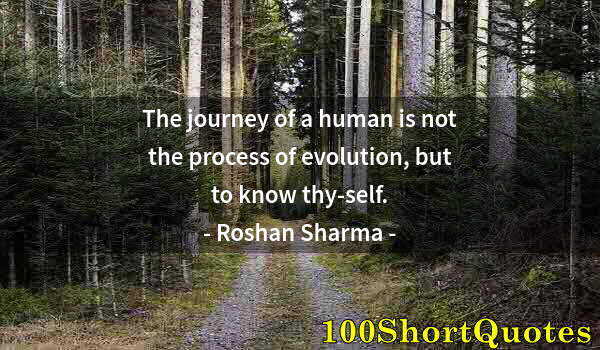 Quote by Albert Einstein: The journey of a human is not the process of evolution, but to know thy-self.