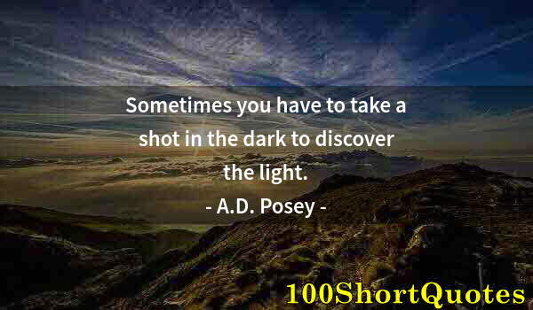 Quote by Albert Einstein: Sometimes you have to take a shot in the dark to discover the light.