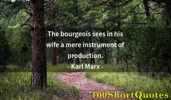 Quote by Albert Einstein: The bourgeois sees in his wife a mere instrument of production.