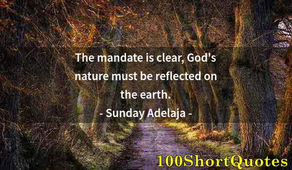 Quote by Albert Einstein: The mandate is clear, God's nature must be reflected on the earth.