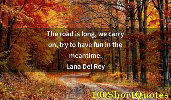 Quote by Albert Einstein: The road is long, we carry on, try to have fun in the meantime.