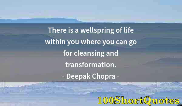 Quote by Albert Einstein: There is a wellspring of life within you where you can go for cleansing and transformation.