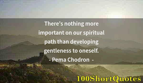 Quote by Albert Einstein: There's nothing more important on our spiritual path than developing gentleness to oneself.