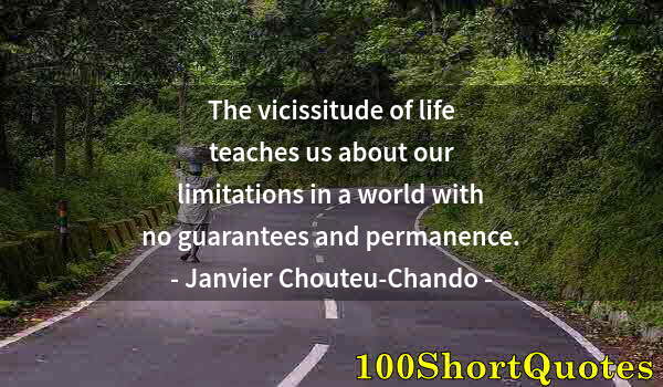 Quote by Albert Einstein: The vicissitude of life teaches us about our limitations in a world with no guarantees and permanenc...