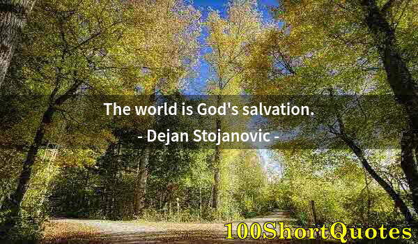 Quote by Albert Einstein: The world is God's salvation.